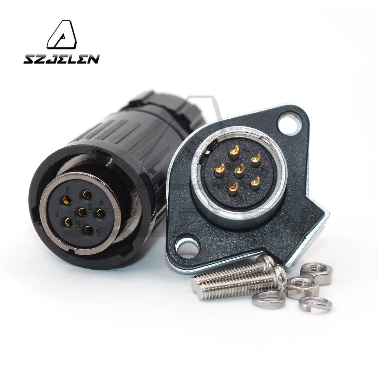 HP20 6pin Circular Outdoor Panel Mount Connector IP67,Waterproof Connector Plug