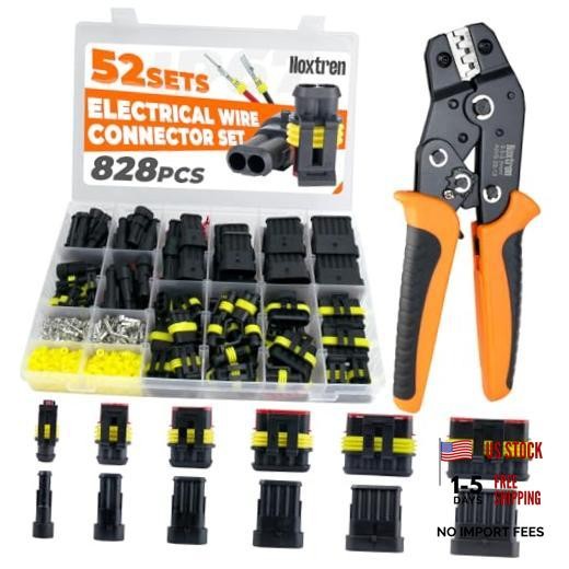 828Pcs 52 Sets Waterproof Automotive Electrical Wire Connectors with