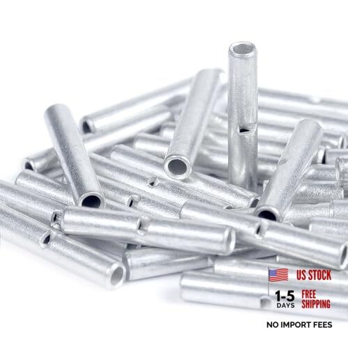 UL Listed Non Insulated Butt Connectors 100 pcs Electrical Seamless 26-24 AWG