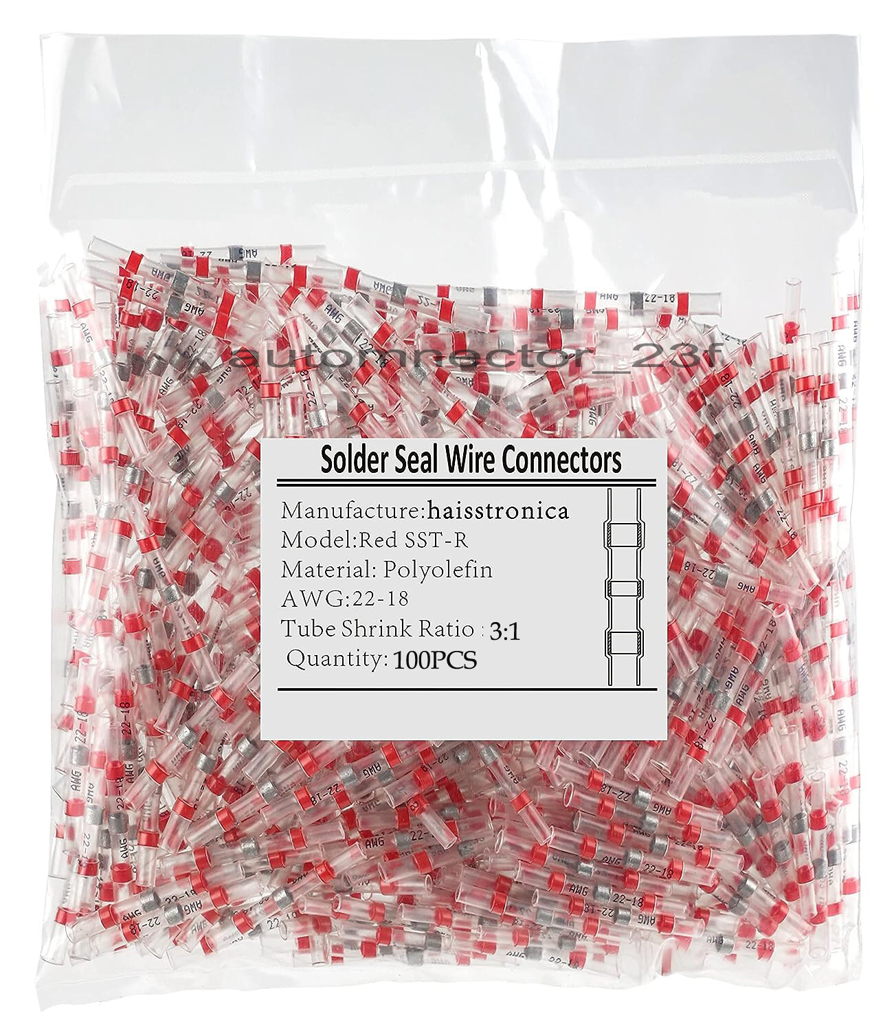 100 Solder Seal Sleeve Heat Shrink Butt Wire Connectors Terminals Waterproof Kit