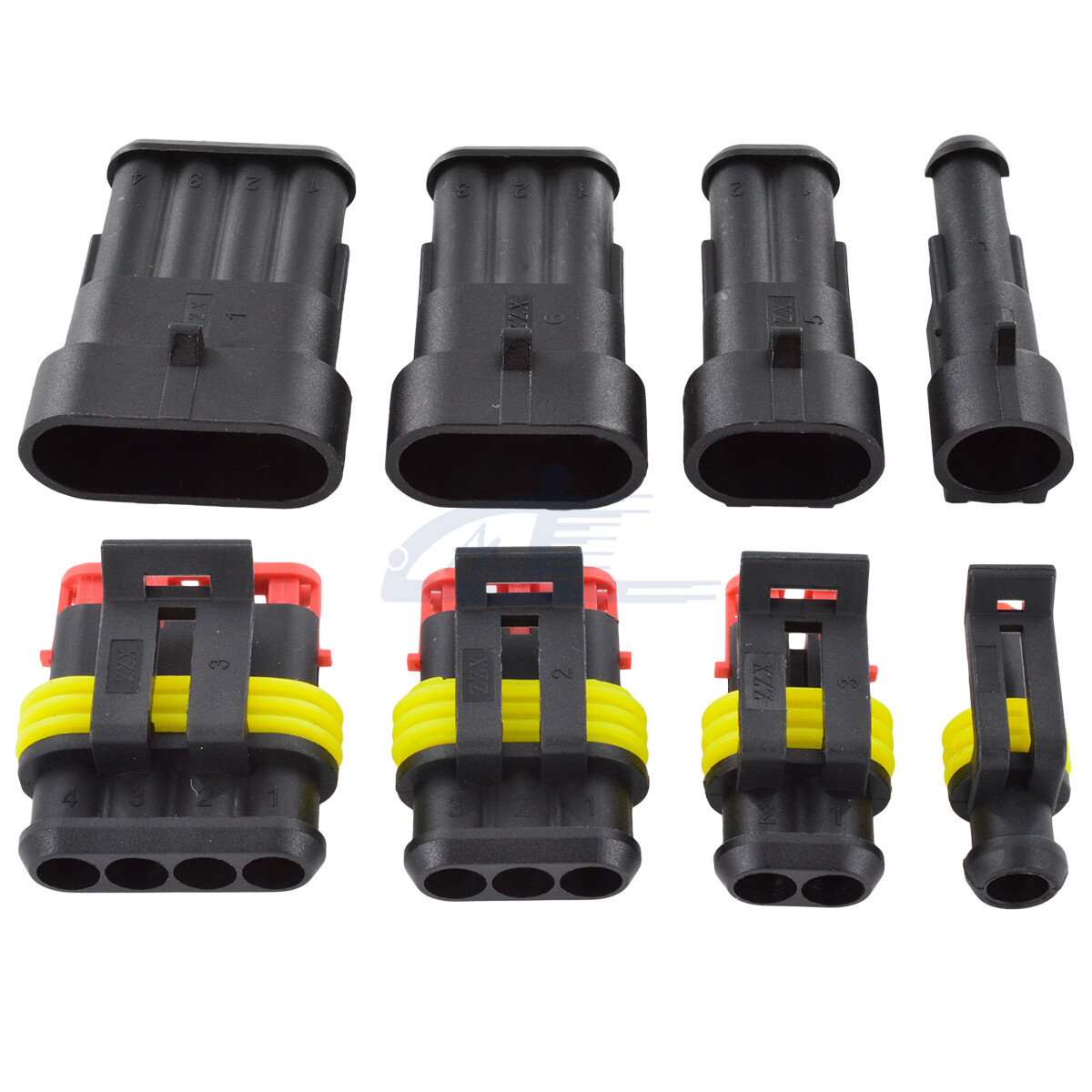 Waterproof Car Electrical Connector Terminals Auto Wire Plug 1 2 3 4 pin Box Set