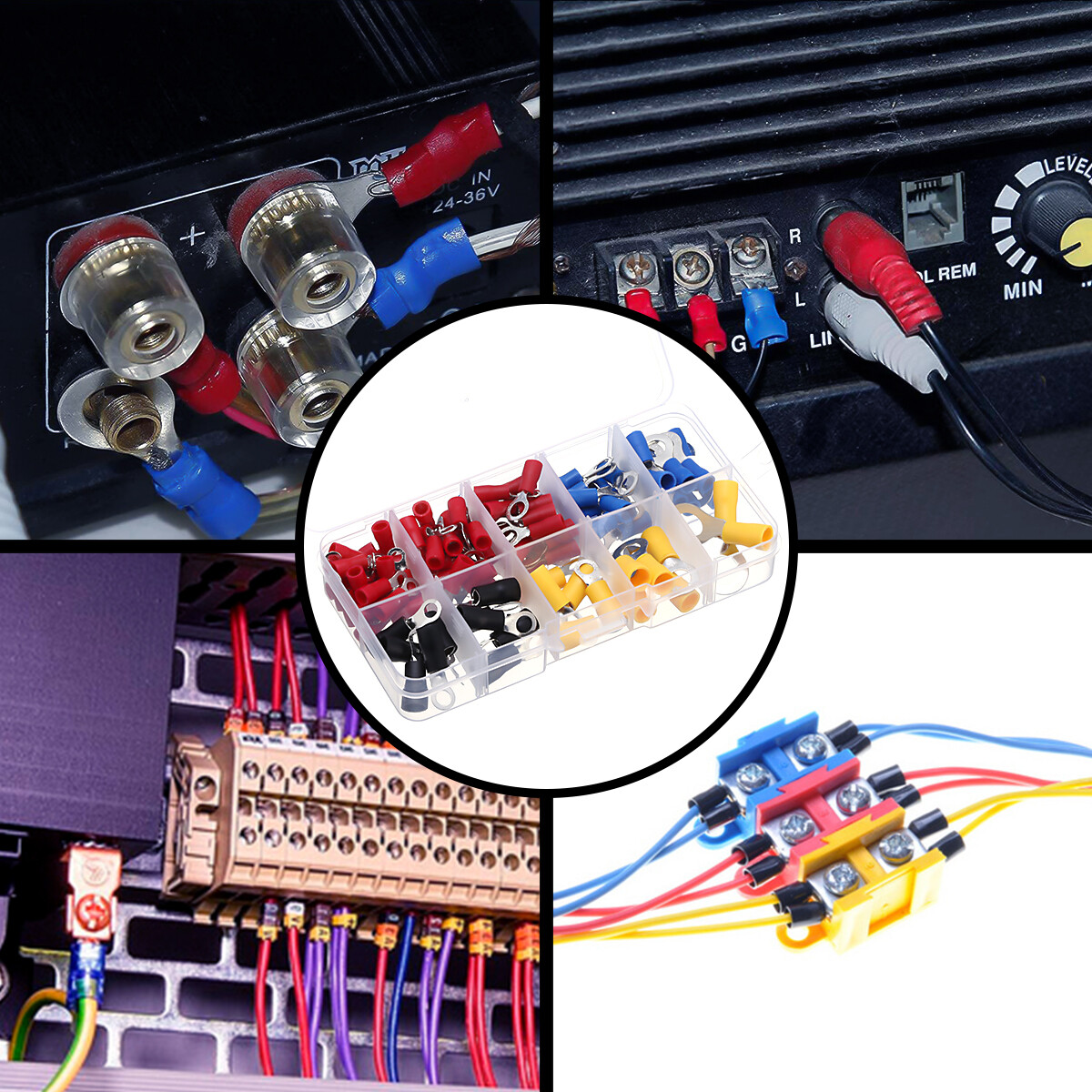 102Pcs Connectors Insulated Electrical Wire Splice Terminal Crimp/Ring Terminal