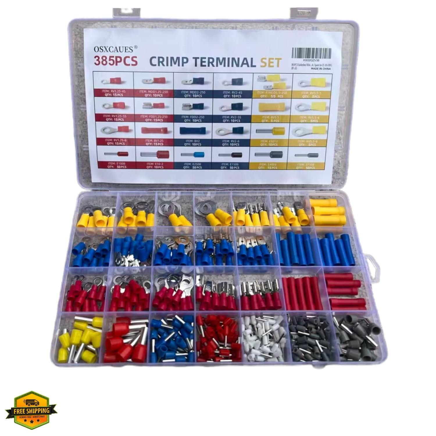 385PCS Solderless Wire connectors kit, Electrical Connector kit, Electrical T…