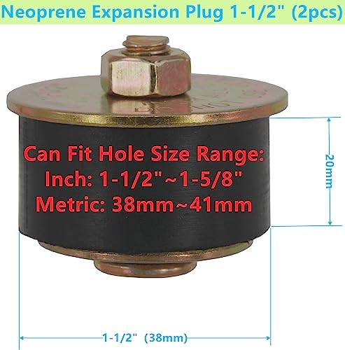 Automotive 2 pcs Neoprene Expansion Plug (1-1/2 inch to 1-5/8 inch) 38mm -41mm R