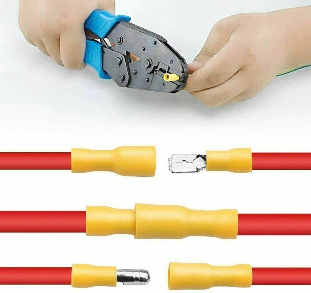Assorted Insulated Electrical Wire Terminals Crimp Connectors Spade Kit US