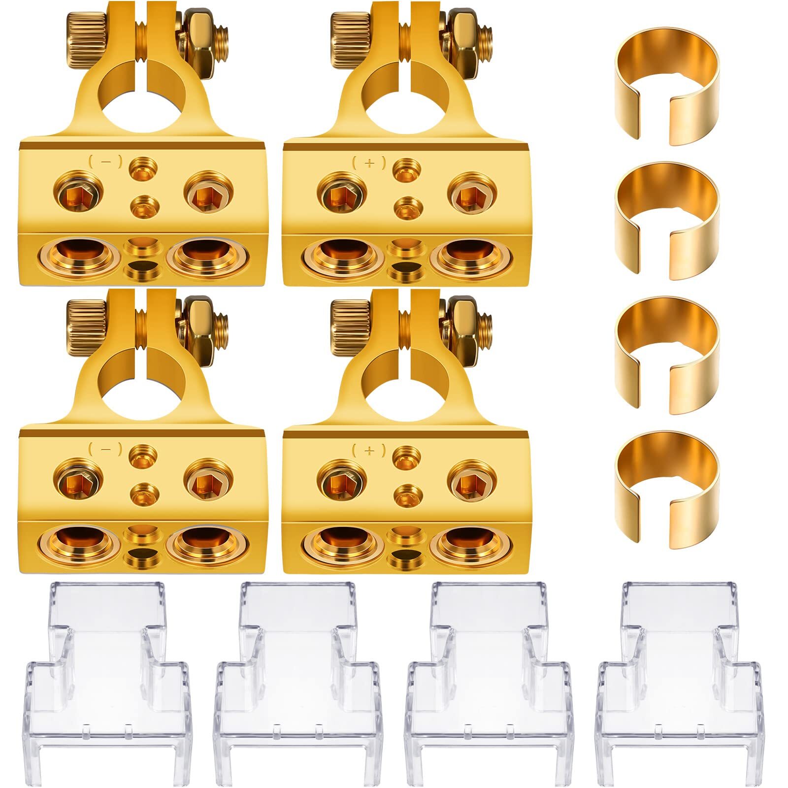 2 Pairs Battery Terminal Connectors 0/2/4/6/8/10 Gauge Awg Heavy Duty Battery Te