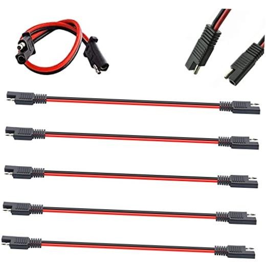 5 Pack 10 Gauge SAE Connector, 12 Volt Connectors 2 Pin Quick Disconnect | 12