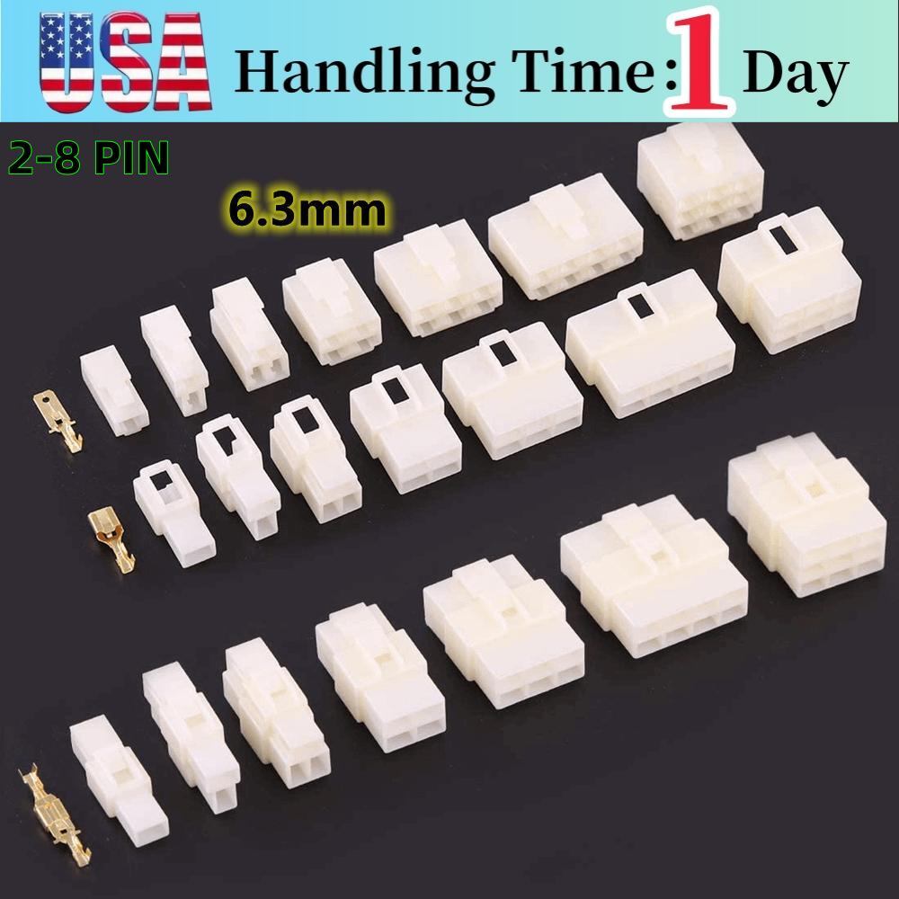 Car 6.3mm Pin Plug Electrical Wiring Multi-Connector Terminals 1/2/3/4/6/8 Way