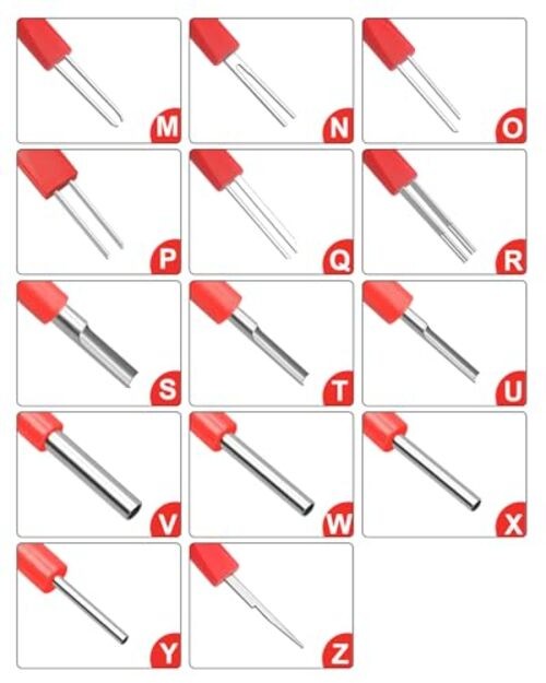 Terminal Removal Tool Kit, 26 Pcs Depinning Tool Pin Removal Tool Kit, Red