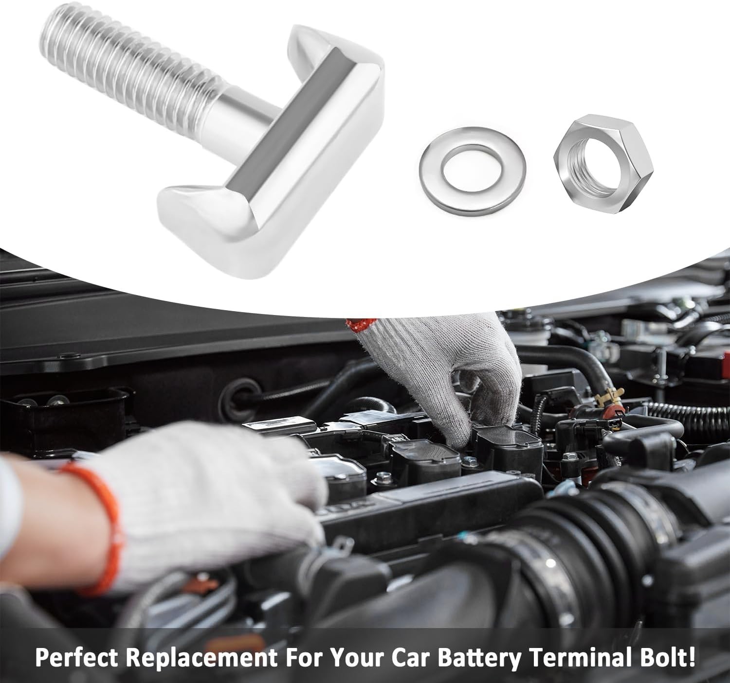 2PCS T-Shaped Battery Terminal Bolts for BMW Chevrolet GMC Volkswagen OEM#611283