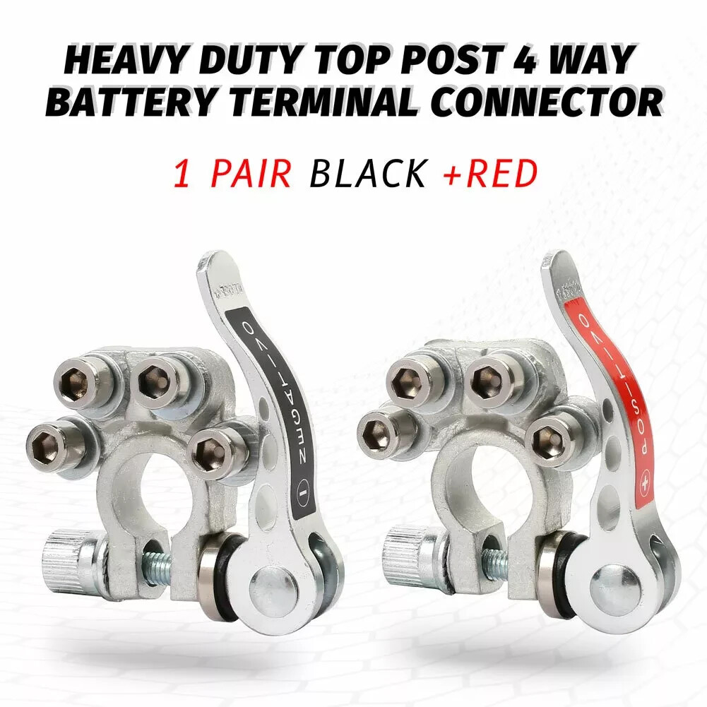 2PCS Car Battery Terminal Connectors Quick Release Disconnect Positive Negative