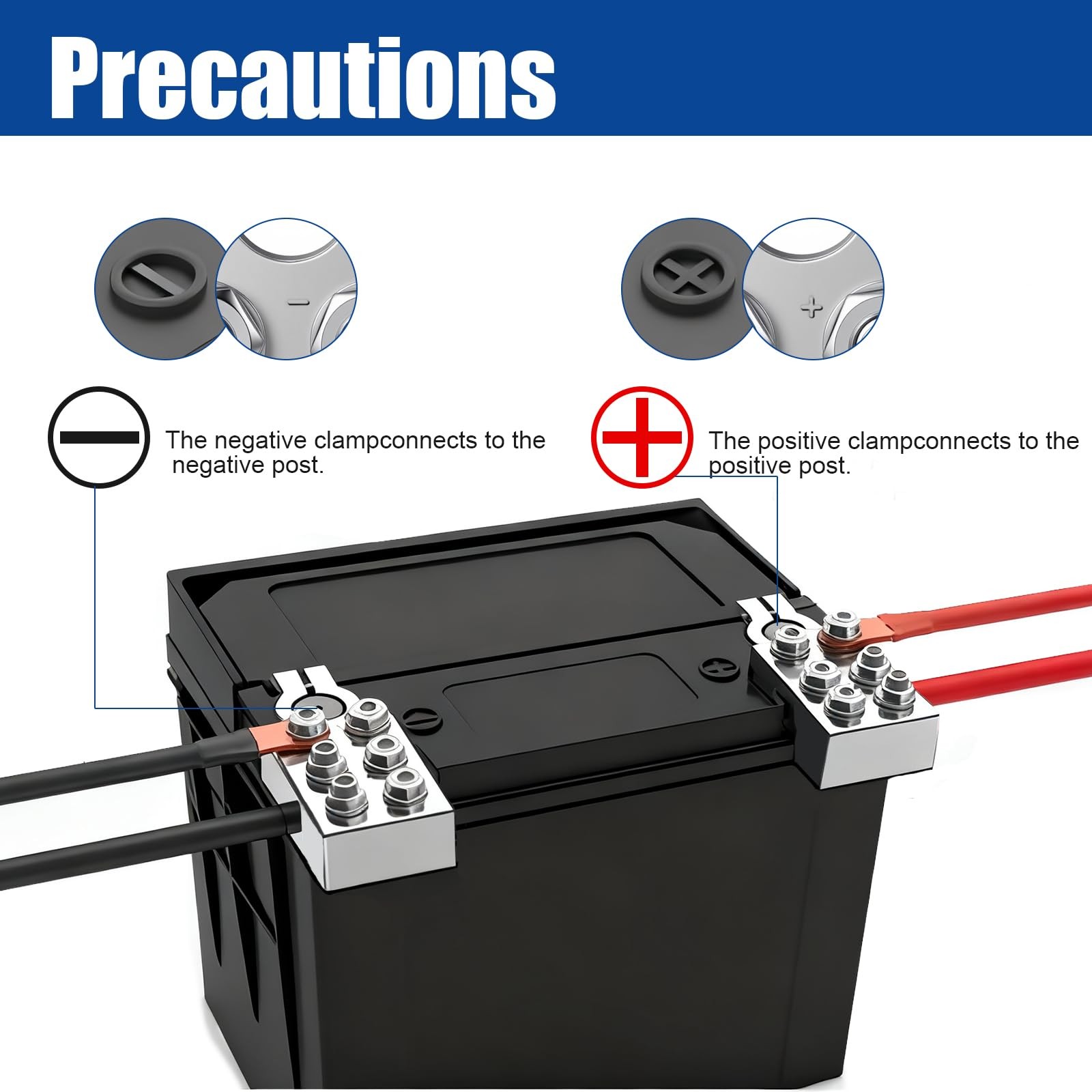 Battery Terminal Connectors 8AWG to 4/0 AWG 12-Way Hybrid Clamps