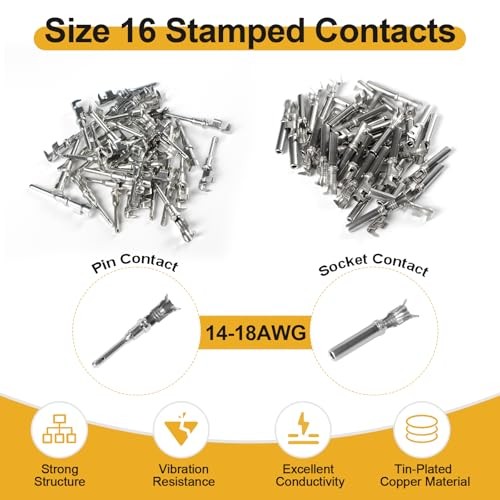 DT Deutsch Connector Kit, 2 3 4 6 Pin Waterproof DT Series Connector 150Pcs