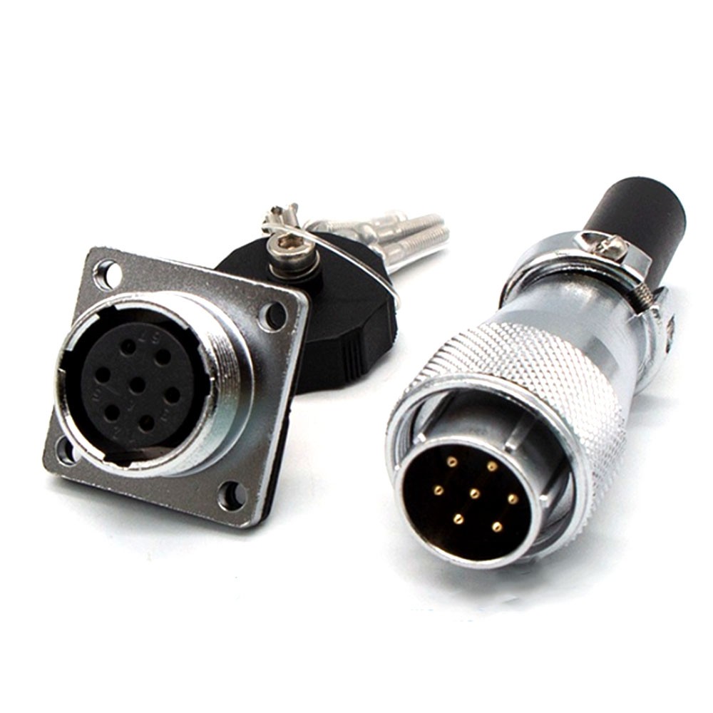 2Pcs WS20 10A 7 Pin Aviation Plug Socket,Industrial Electrical Power Connector