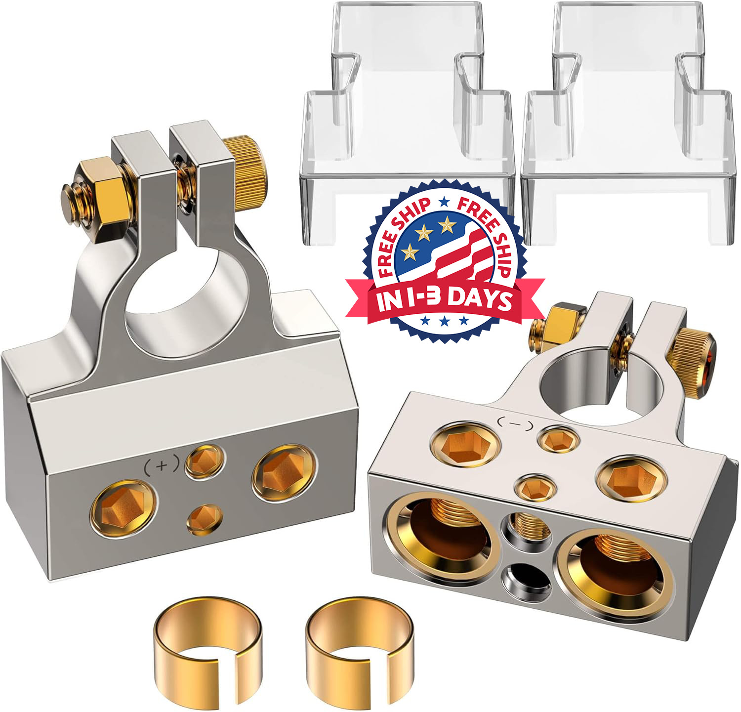 Conectores de Batería para Auto de Alta Resistencia, 0/2/4/6/8/10 AWG, Terminale