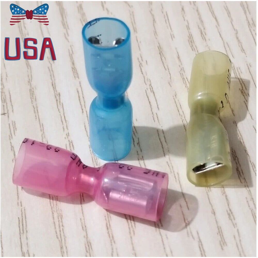 22-10AWG Female Spade Connectors Terminals Heat Shrink Wire Quick Disconnect