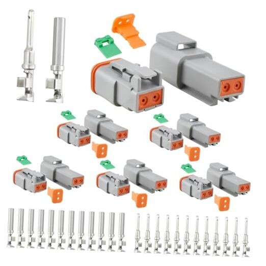 6 Sets 2 Pin Deutsch DTP Connector Kit | IP67 Waterproof 2 Pin-6 Sets