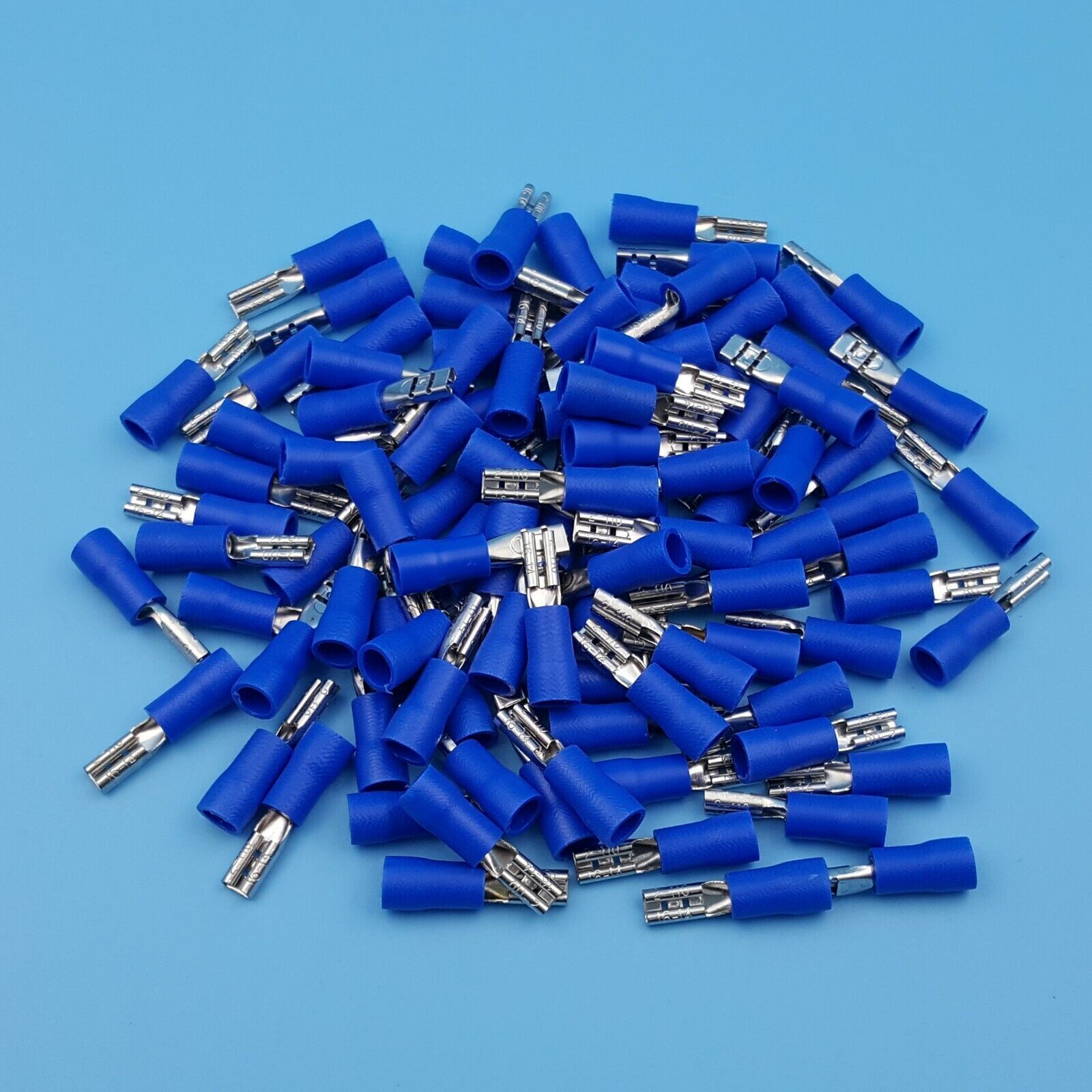 100Pcs Blue 2.8mm Female Spade 16-14 AWG Quick Disconnect Wire Crimp Terminals