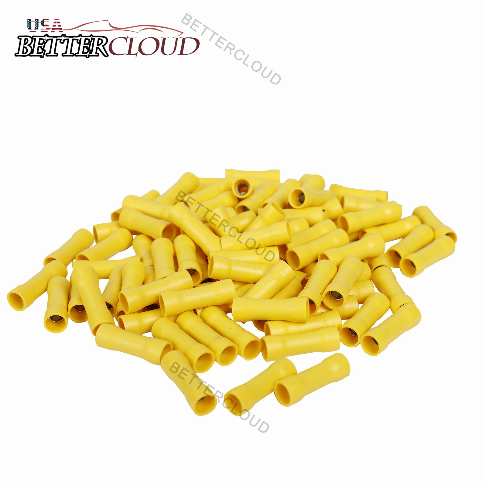1000Pcs 12-10 Gauge Insulated Butt Wire Connectors Crimp Splice Terminals Yellow