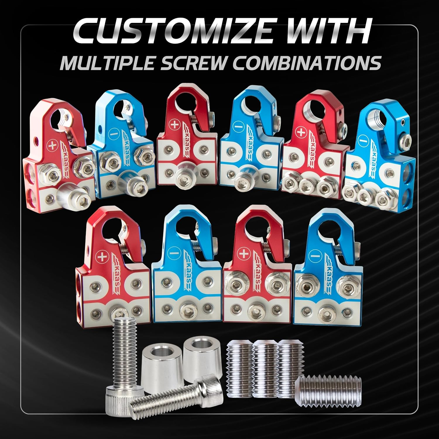 8-Way Lead Acid Battery Terminal Connector, Positive and Negative Set, Battery P