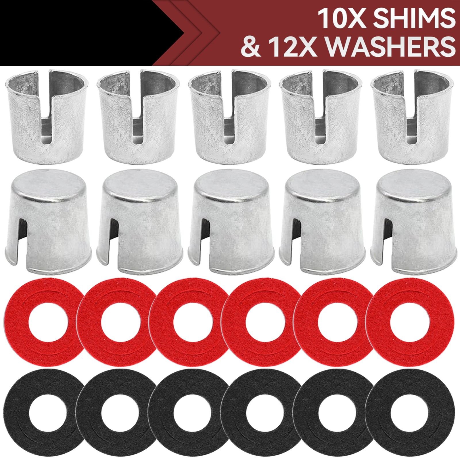 10x Battery Post Terminal Shims w/ 12x Washers Lead Terminal Caps Top Repair