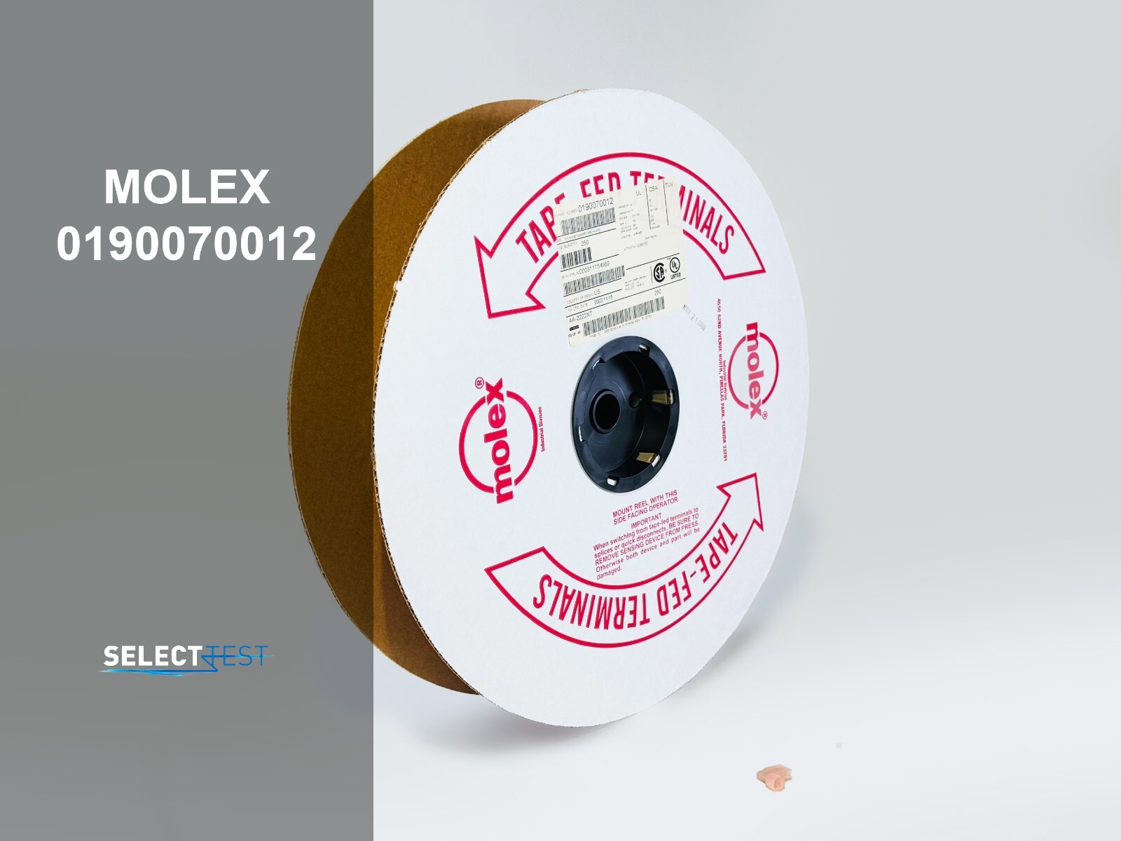 MOLEX 0190070012 (QTY: 1450) 18-22 GA. RIGHT ANGLE TERMINALS TAPE&REEL (REF: N)