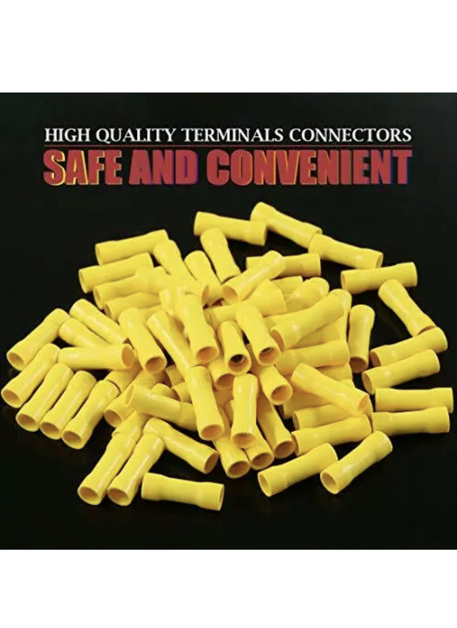 Hilitchi 100pcs 12-10 Gauge Butt Insulated Splice Terminals Electrical Wire C…