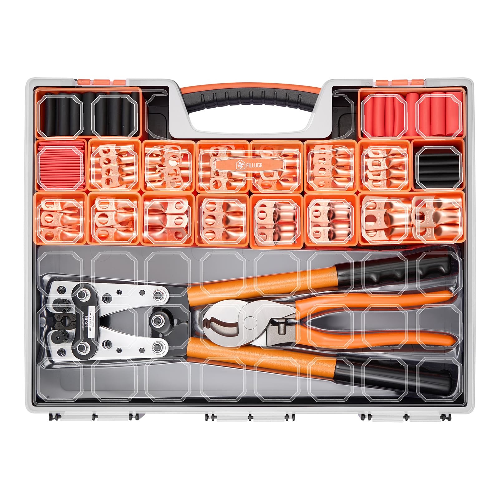 245pcs Battery Cable Ends Kit AWG 2 4 6 8 1/0 2/0 Gauge 0 Gauge 00 Gauge Heavy