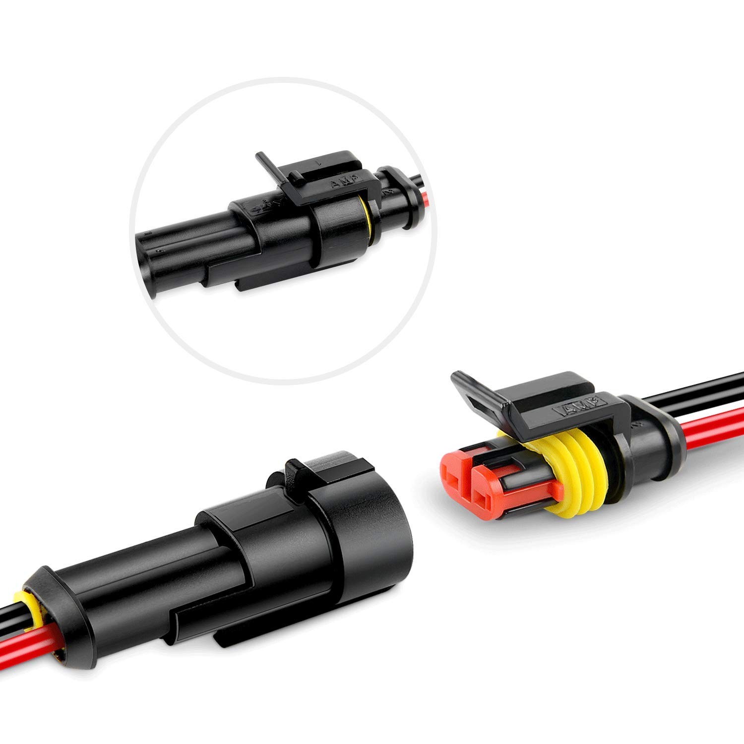 2Pin Way 16AWG Waterproof Wire 1.5mm Series Terminal Connector-10 Pack,2