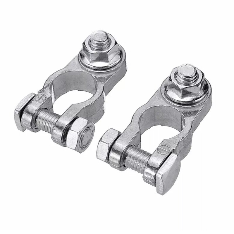 2PCS 16-18mm Universal Car Battery Connector Terminal Clamp Clips Zinc Pile Head