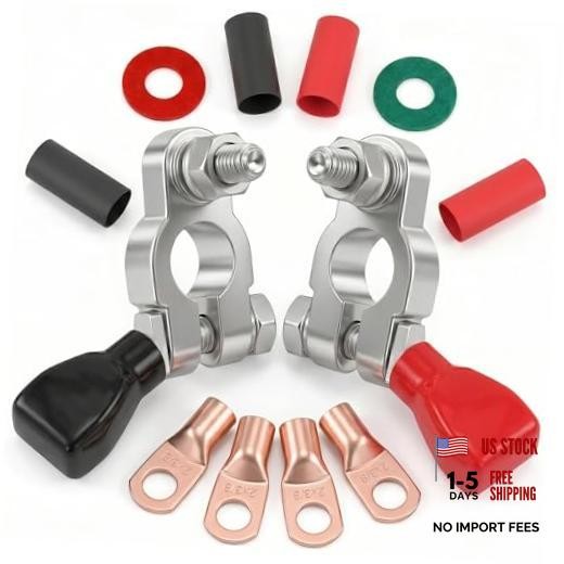 Heavy Duty Pure Copper Battery Terminals Kit – Stop Corrosion & Voltage Drop
