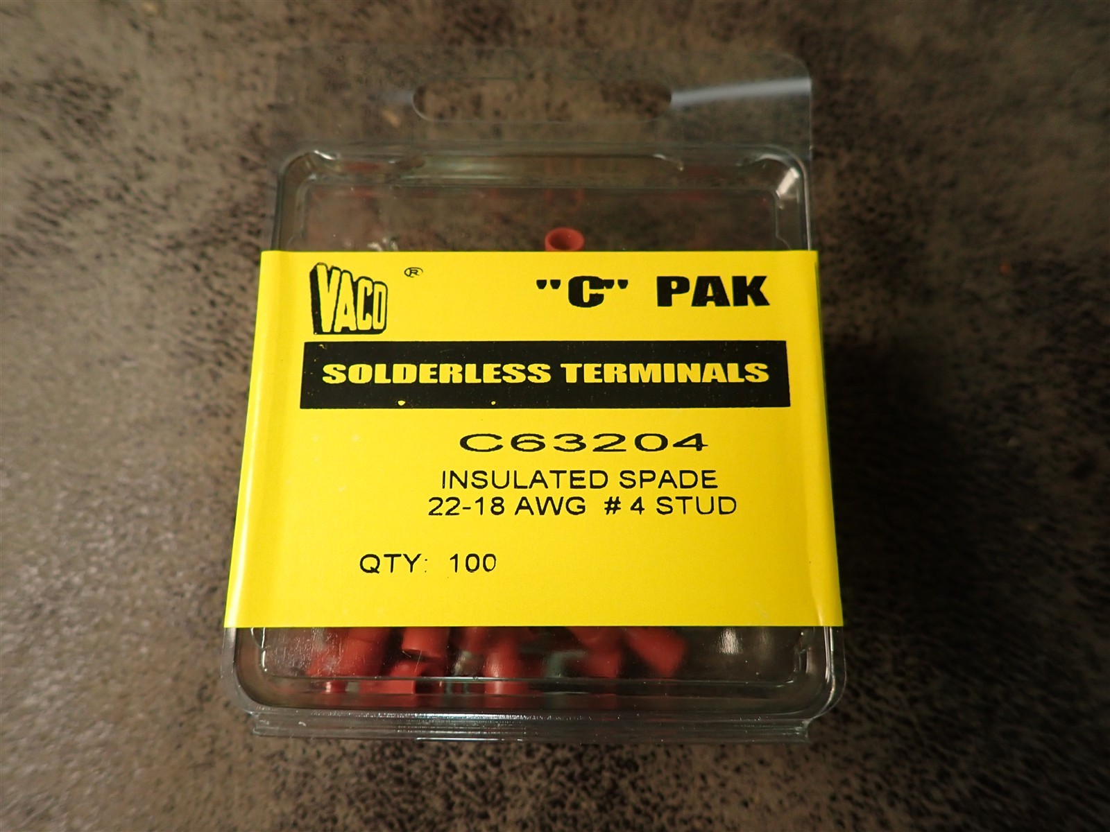 Klein/Vaco C63204 Insulated Spade Terminals 22-18 AWG, 5-100 Packs 500 Total G25