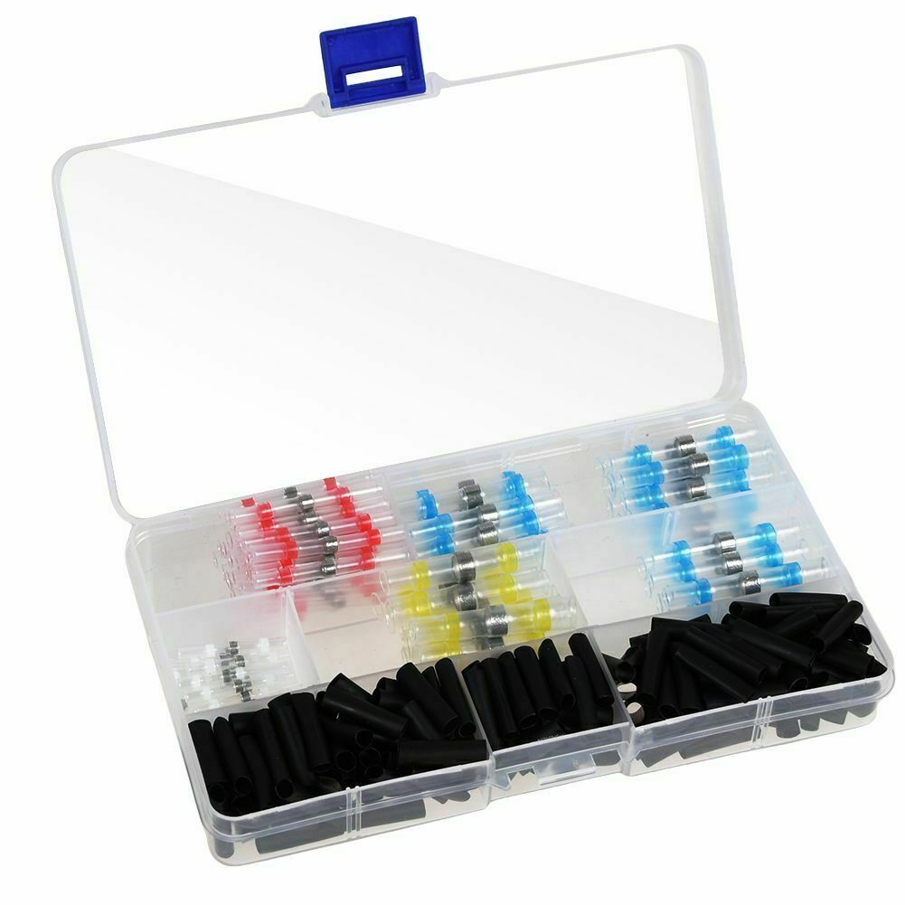 400PCS Waterproof Solder Seal Heat Shrink Wire Butt Terminal Connectors Kit Set