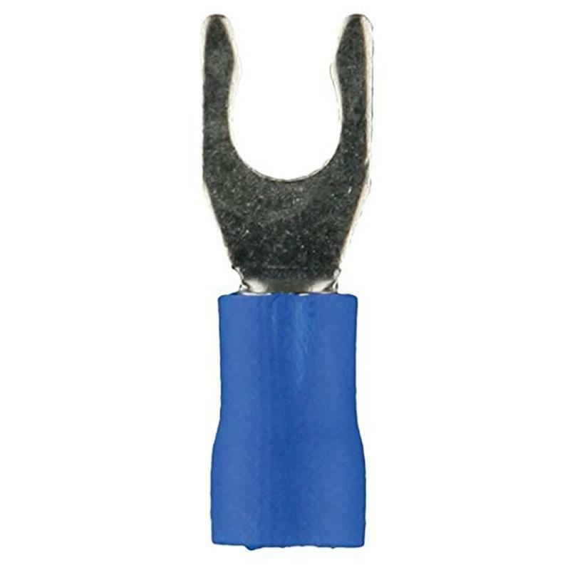 Install Bay BVST10 Blue Vinyl 16-14 Gauge #10 Spade Terminal Connector 100/pk