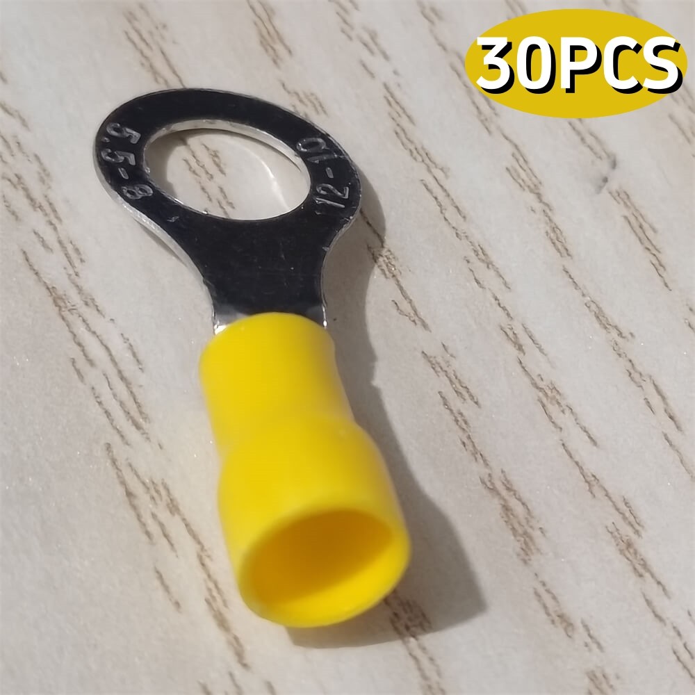 30PCS Pre-insulated Crimp Wire Connectors 5/16″ Eyelet Ring Terminals RV5.5-8