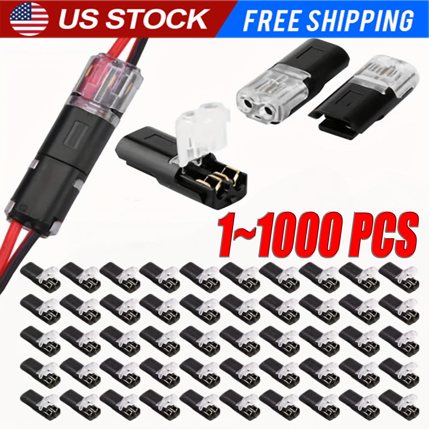 2 Pin Waterproof Electrical Connector Car Automotive Wire Plug Terminal LOT
