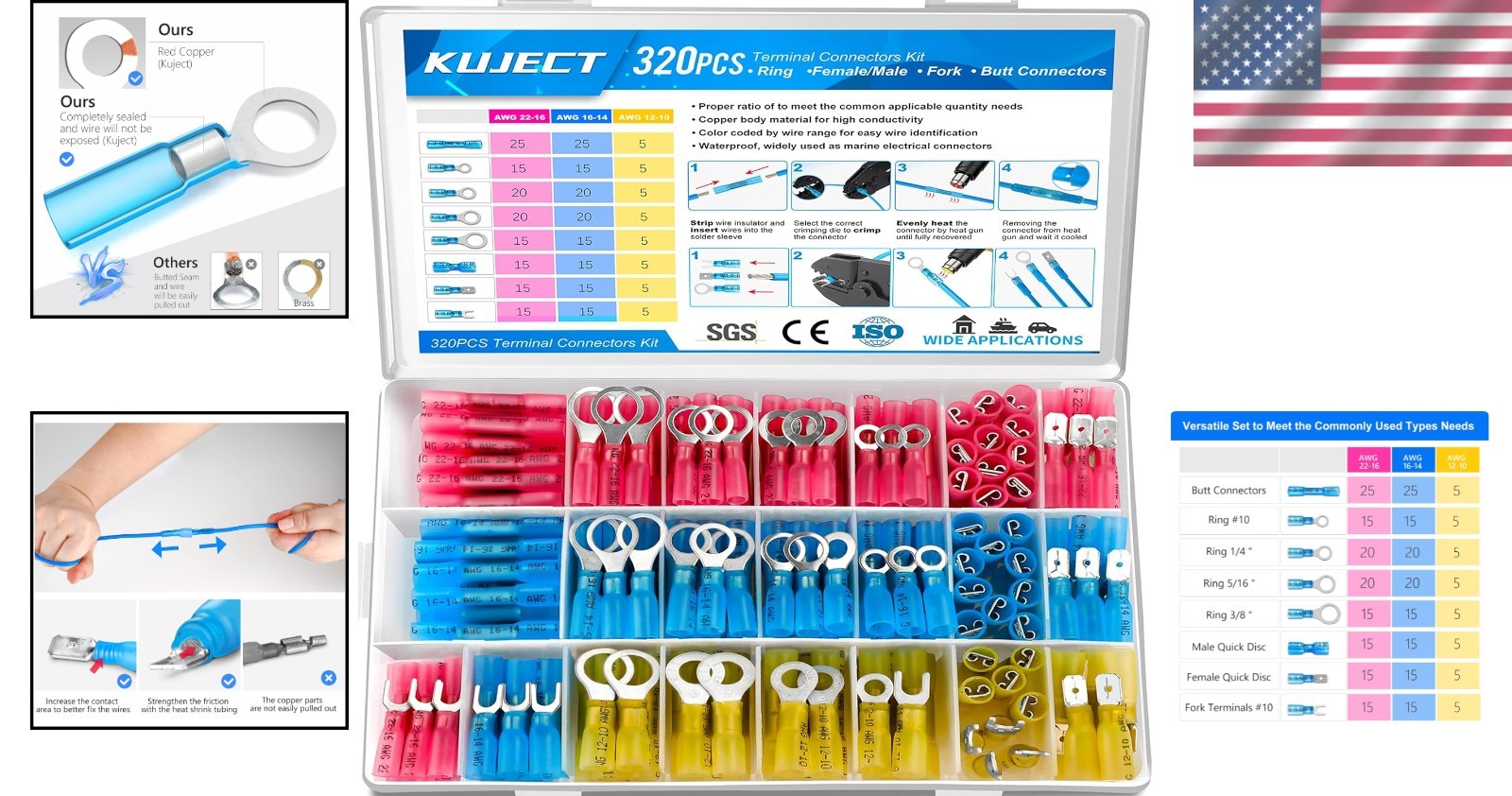 320PC Heat Shrink Wire Connectors – Crimp Terminals for All Projects