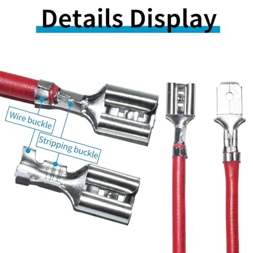360pcs 2.8mm 4.8mm 6.3mm Male and Female Spade Connectors Kit with Silver