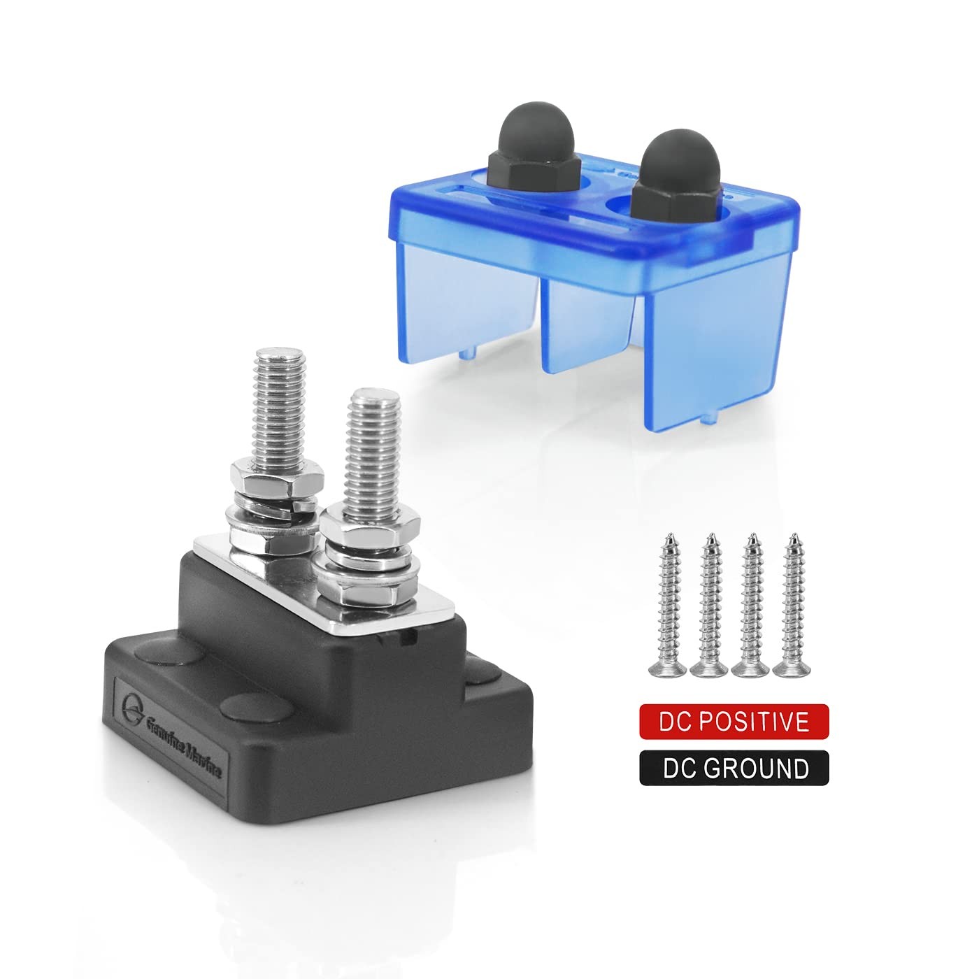 Dual 8MM M8 Stainless Steel Heavy Copper Bus Bar Studs 48V DC Power Block