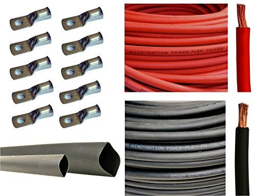 2 AWG 5 Feet Black + 5 Feet Red (10 Feet Total) 2 Gauge 5 ft Black + 5 ft Red