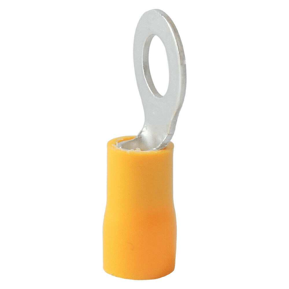 50Pcs Yellow RV5.5-6 Ring insulated Terminal 1/4″ Cable Wire Connectors