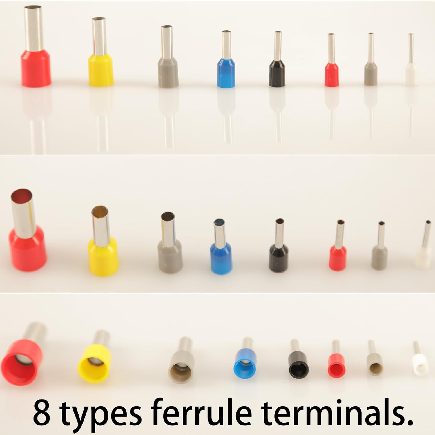 900Pcs Wire Ferrule Terminals Kit – 8 Types AWG 22-7 Connectors, Pin Terminal As