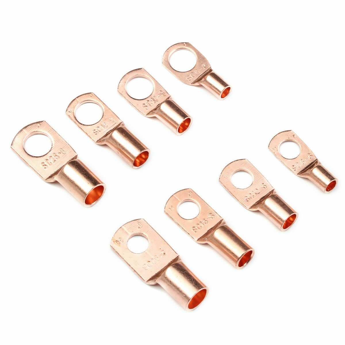 100X Car Copper Ring Terminal Battery Cable Lug Crimp Electrical Wire Connectors