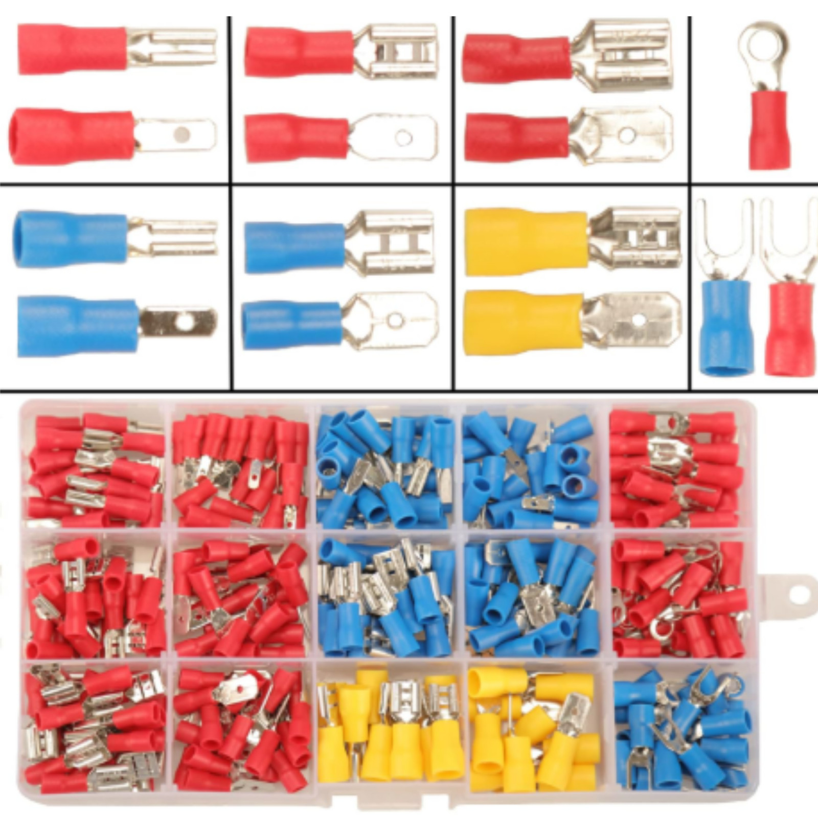 280PCS Crimp Connectors Kit Male Female Spade Ring Fork Electrical Wire Terminal