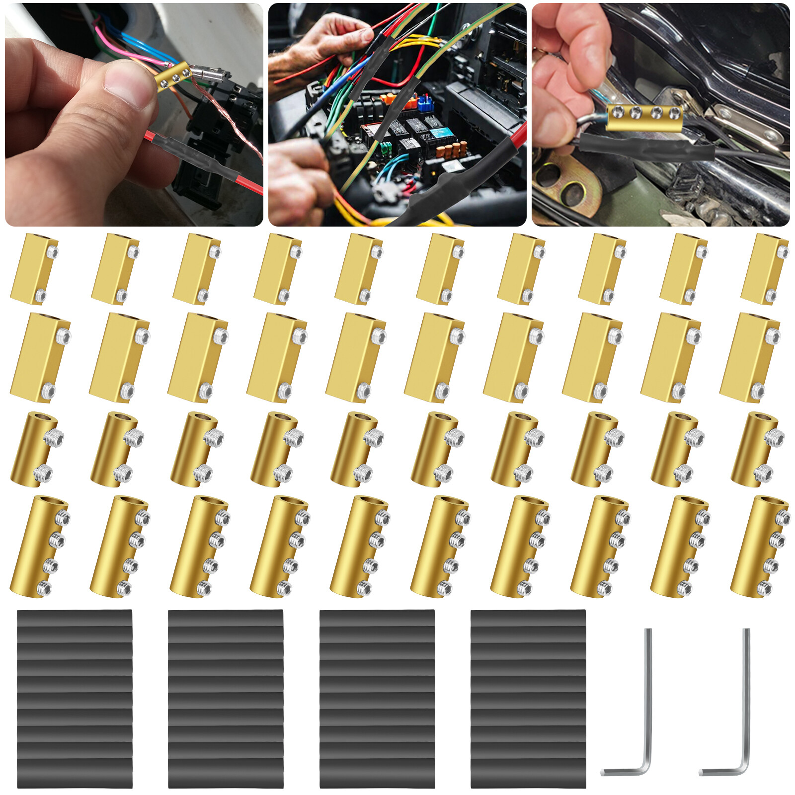 40x Electrical Wire Connector Nut Kit 6AWG 80A, 10AWG 20A, 10AWG 60A, 12AWG 10A