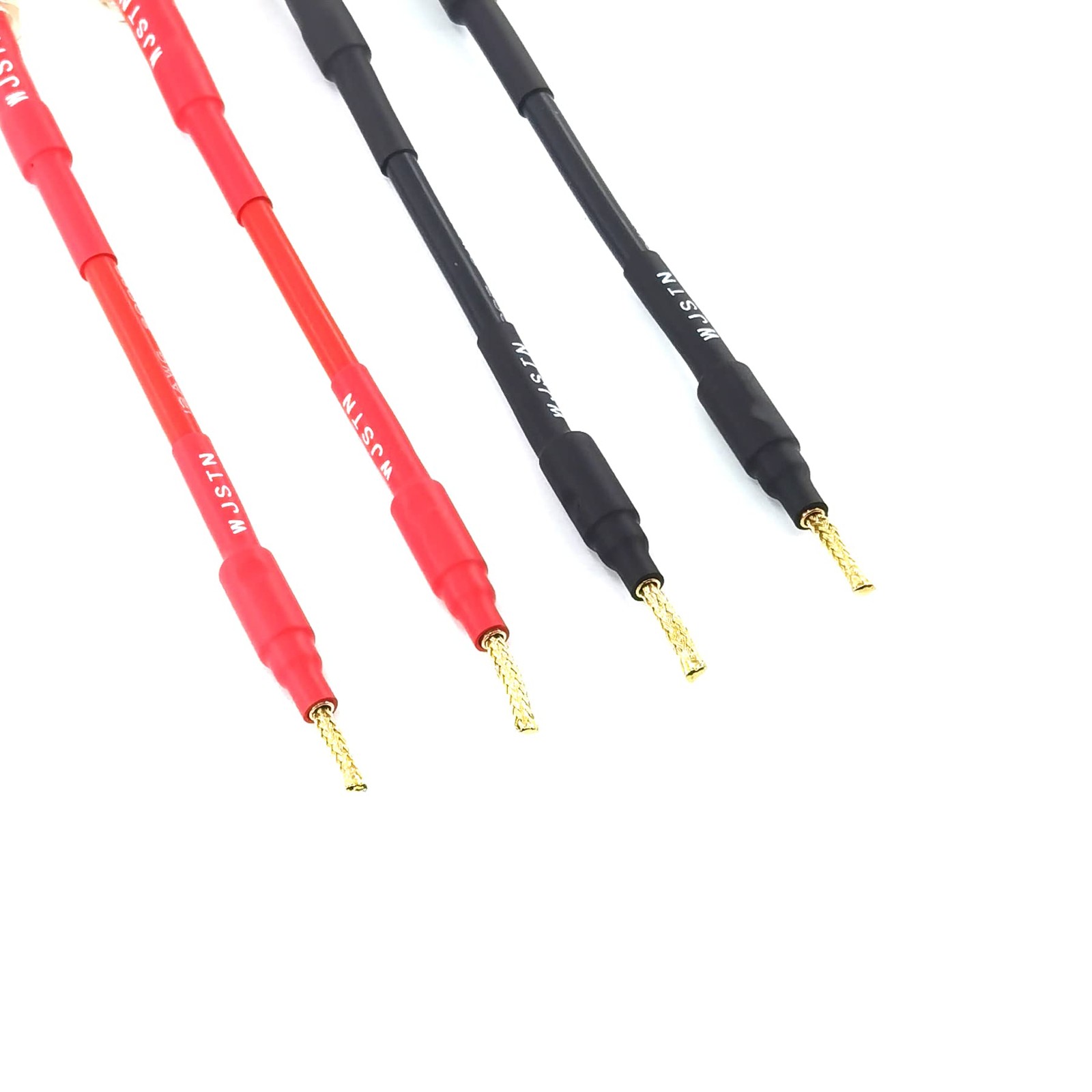 WJSTN Flex Pin Banana Plugs to 4mm Female Jack Speaker Audio Red/Black