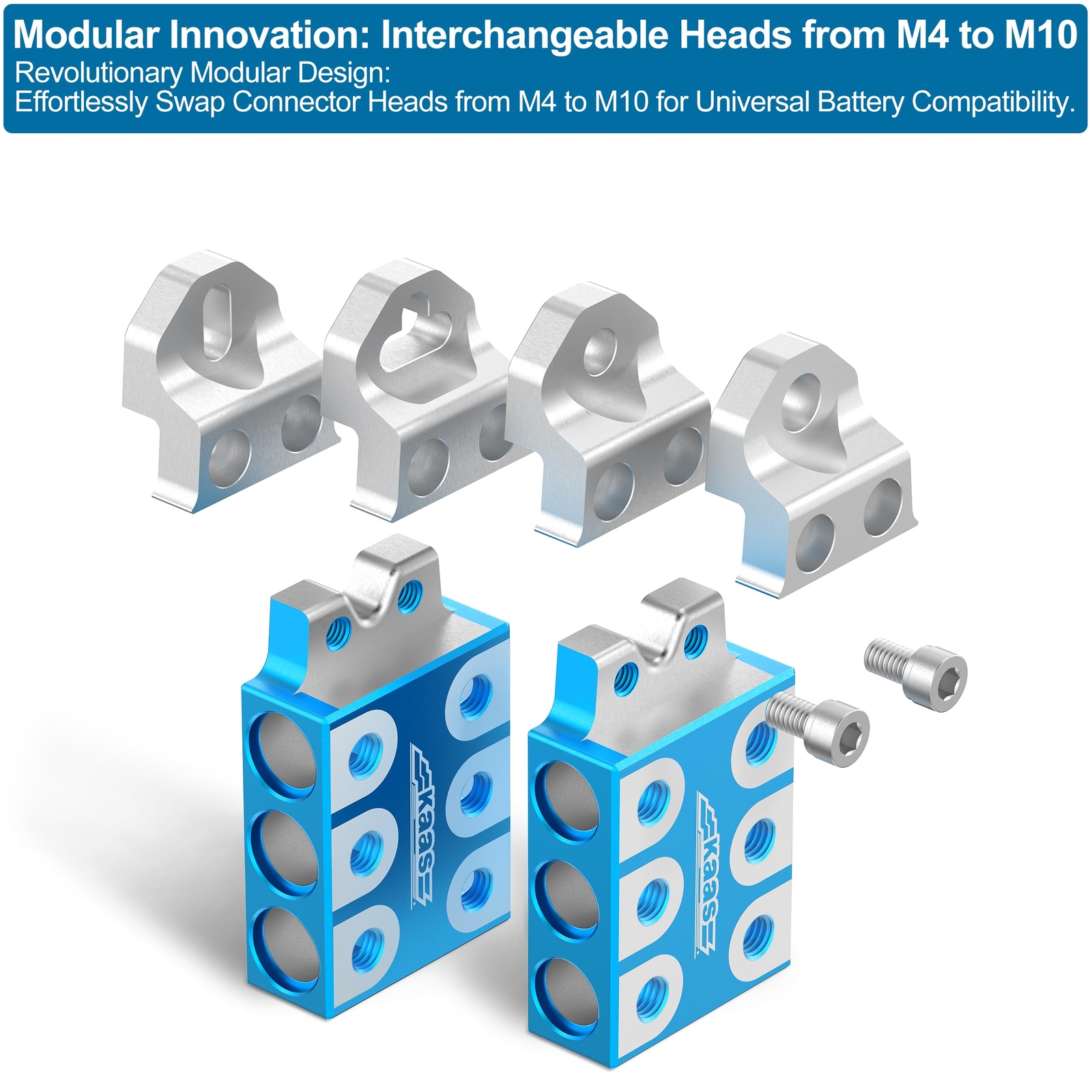 Heavy-Duty Battery Terminals 8AWG-4/0 AWG Modular Fit All Types, M4-M10, 1/4-20