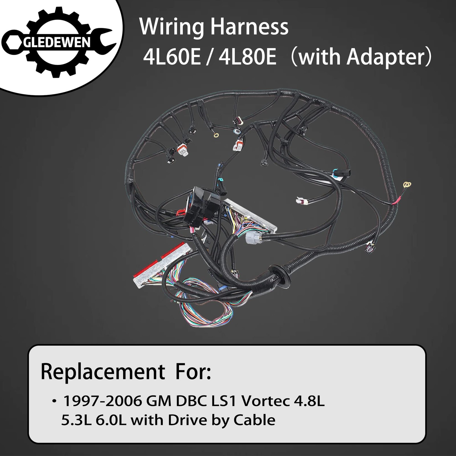 Standalone Wiring Harness, 4L60E DBC, Red/Blue PCM, Compatible with 1997-2006…