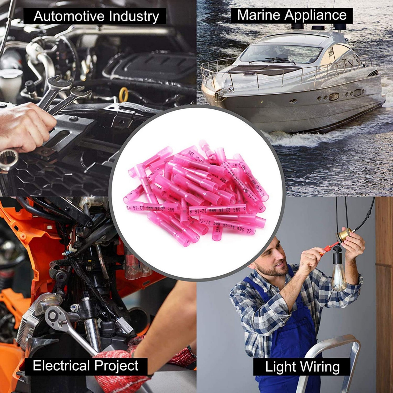 3:1 Heat Shrink Wire Connectors -60°F-260°F Temp Range 500PCS Tin-Plated Copper