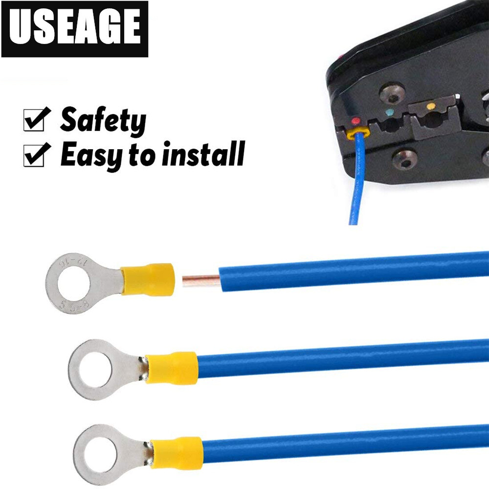 Gauge Vinyl Ring Terminals Electrical Connectors Yellow – YOU CHOOSE SIZE 12-10
